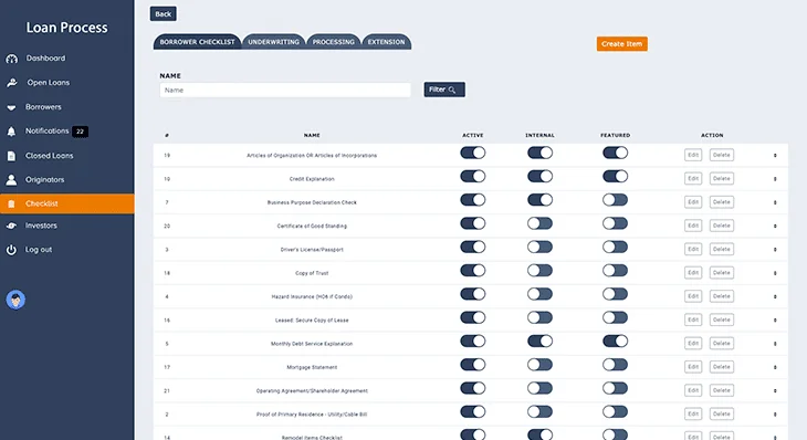 Loan Process Checklist