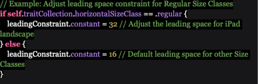 create Size Class specific constraints